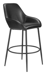 Vila Barstool (Set of 2) Black Bar Stools LOOMLAN By Zuo Modern