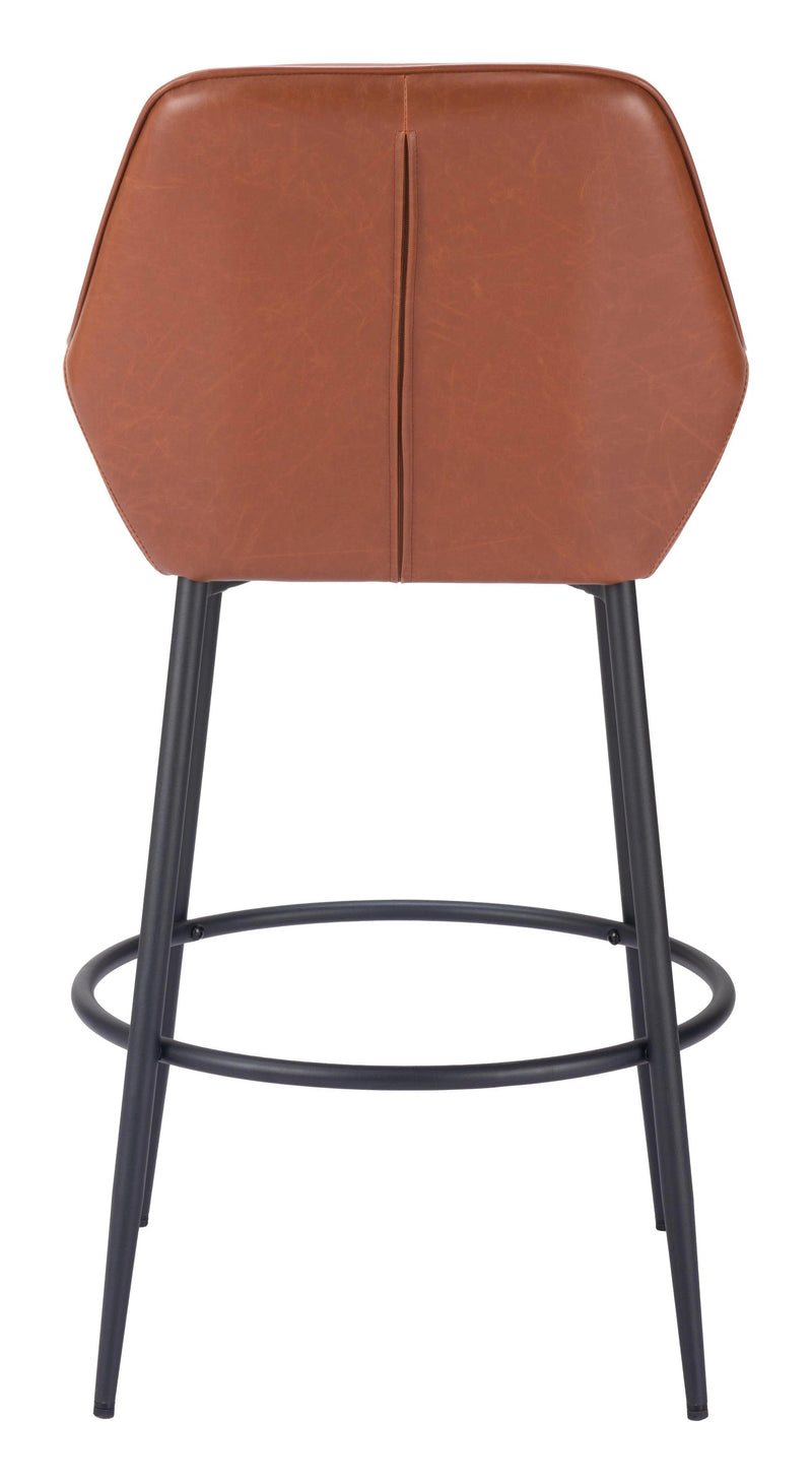 Vila Barstool (Set of 2) Brown Bar Stools LOOMLAN By Zuo Modern