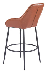 Vila Barstool (Set of 2) Brown Bar Stools LOOMLAN By Zuo Modern