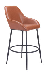 Vila Barstool (Set of 2) Brown Bar Stools LOOMLAN By Zuo Modern