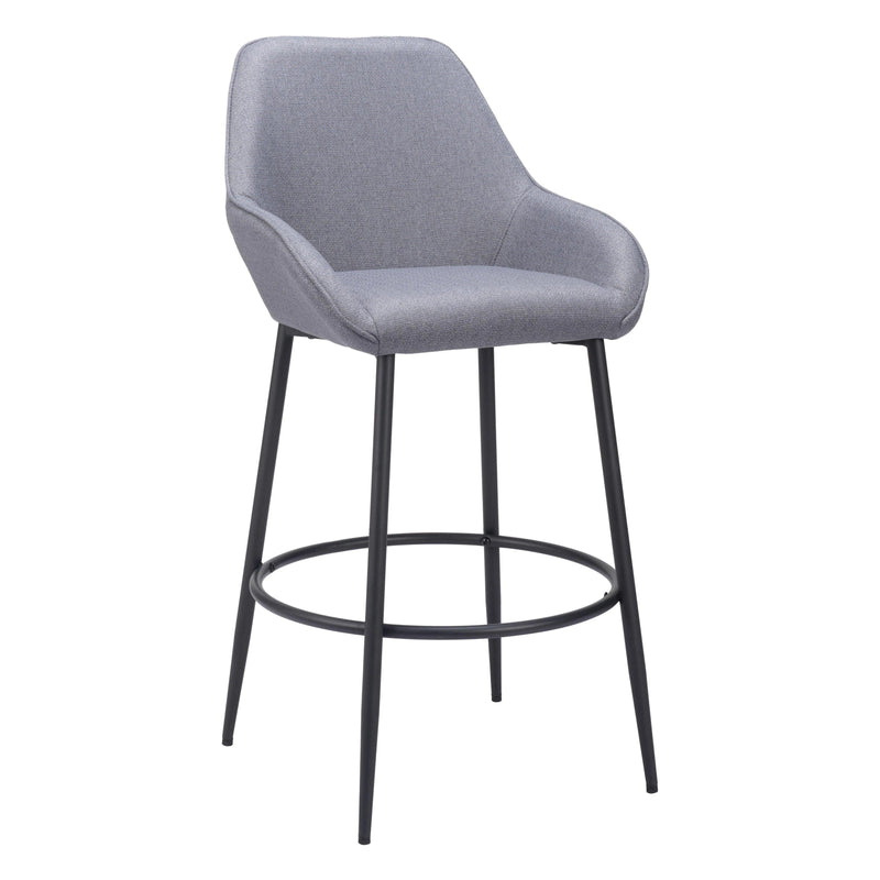 Vila Barstool (Set of 2) Gray Bar Stools LOOMLAN By Zuo Modern