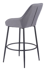 Vila Barstool (Set of 2) Gray Bar Stools LOOMLAN By Zuo Modern