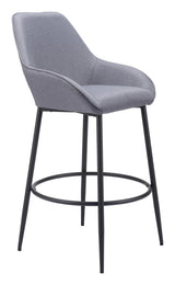 Vila Barstool (Set of 2) Gray Bar Stools LOOMLAN By Zuo Modern