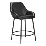 Vila Counter Stool (Set of 2) Black Counter Stools LOOMLAN By Zuo Modern