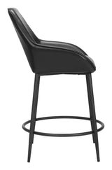 Vila Counter Stool (Set of 2) Black Counter Stools LOOMLAN By Zuo Modern