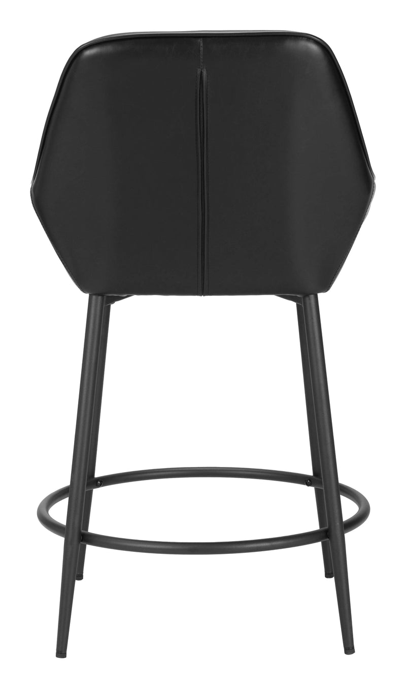 Vila Counter Stool (Set of 2) Black Counter Stools LOOMLAN By Zuo Modern