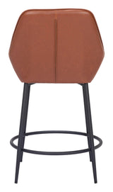 Vila Counter Stool (Set of 2) Brown Counter Stools LOOMLAN By Zuo Modern