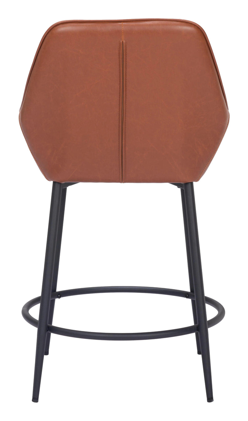 Vila Counter Stool (Set of 2) Brown Counter Stools LOOMLAN By Zuo Modern