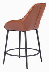 Vila Counter Stool (Set of 2) Brown Counter Stools LOOMLAN By Zuo Modern