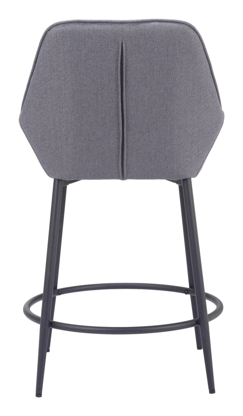 Vila Counter Stool (Set of 2) Gray Counter Stools LOOMLAN By Zuo Modern