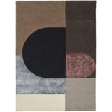 Vilja Bordeaux Brown Beige Black Handmade Wool Rug Area Rugs LOOMLAN By Linie Design