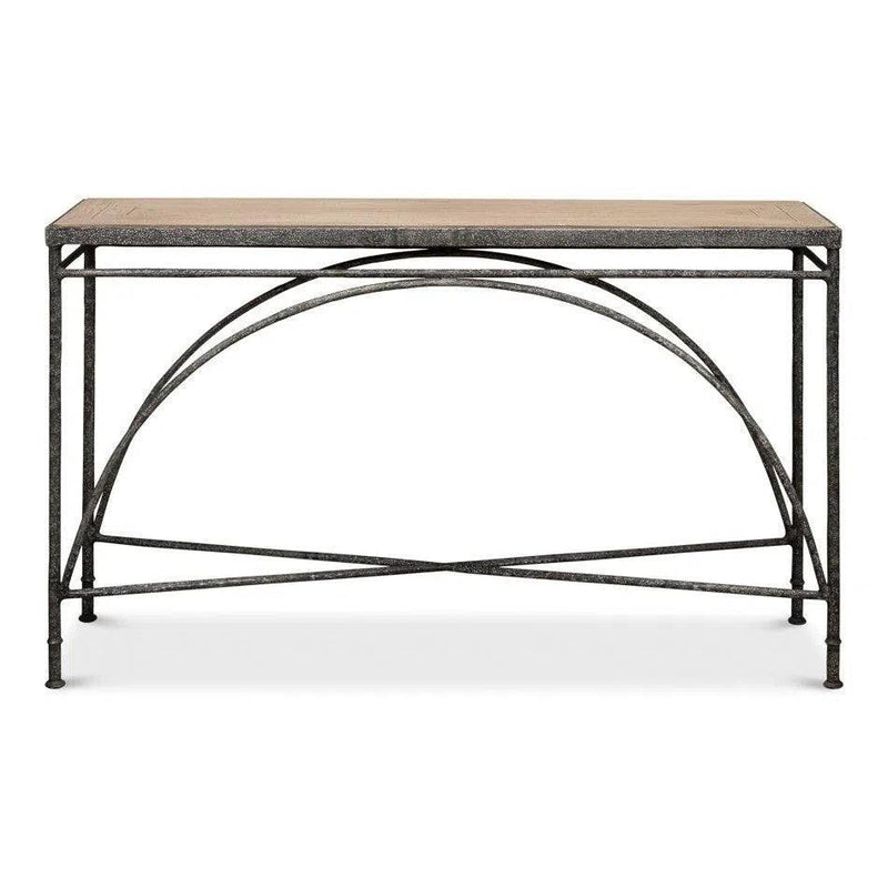 Vineyards Console Table Cast Iron and Wood Console Tables LOOMLAN By Sarreid