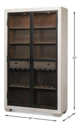 Vineyards Home Bar Cabinet With Lights, Metal Doors Home Bar Cabinets LOOMLAN By Sarreid