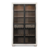 Vineyards Home Bar Cabinet With Lights, Metal Doors Home Bar Cabinets LOOMLAN By Sarreid