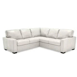 Virginia Symmetrical White Leather Sectional Sofa Made to Order Sectionals LOOMLAN By Uptown Sebastian