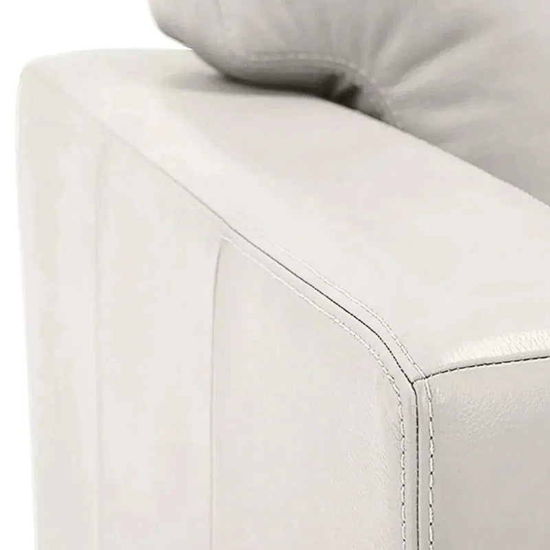 Virginia Symmetrical White Leather Sectional Sofa Made to Order Sectionals LOOMLAN By Uptown Sebastian