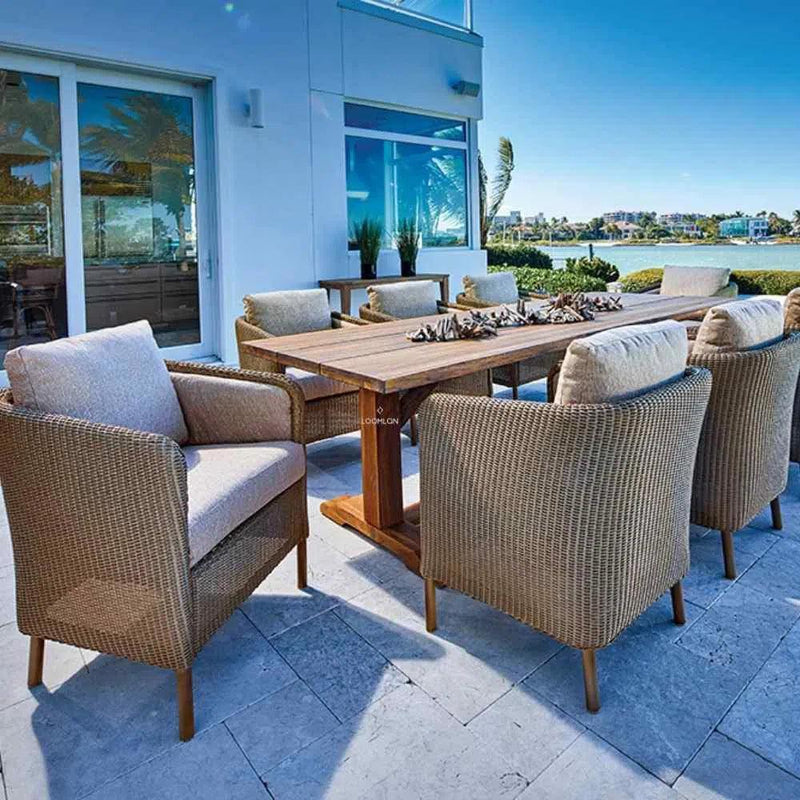 Visions Dining Armchair Premium Wicker Furniture Lloyd Flanders Outdoor Dining Chairs LOOMLAN By Lloyd Flanders