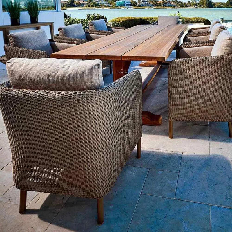 Visions Dining Armchair Premium Wicker Furniture Lloyd Flanders Outdoor Dining Chairs LOOMLAN By Lloyd Flanders