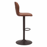 Vital Bar Chair Vintage Brown Bar Stools LOOMLAN By Zuo Modern