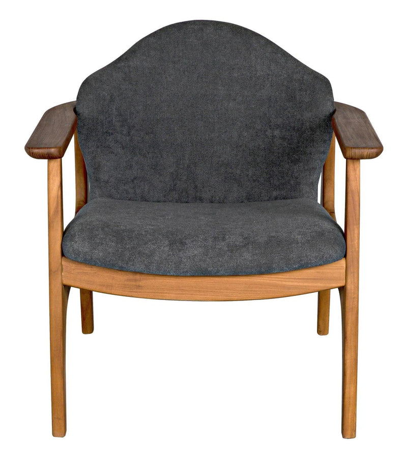 Vittorio Chair w/ Grey Fabric Accent Chairs LOOMLAN By Noir