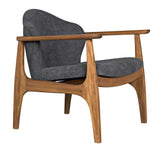 Vittorio Chair w/ Grey Fabric Accent Chairs LOOMLAN By Noir