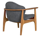 Vittorio Chair w/ Grey Fabric Accent Chairs LOOMLAN By Noir