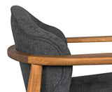 Vittorio Chair w/ Grey Fabric Accent Chairs LOOMLAN By Noir