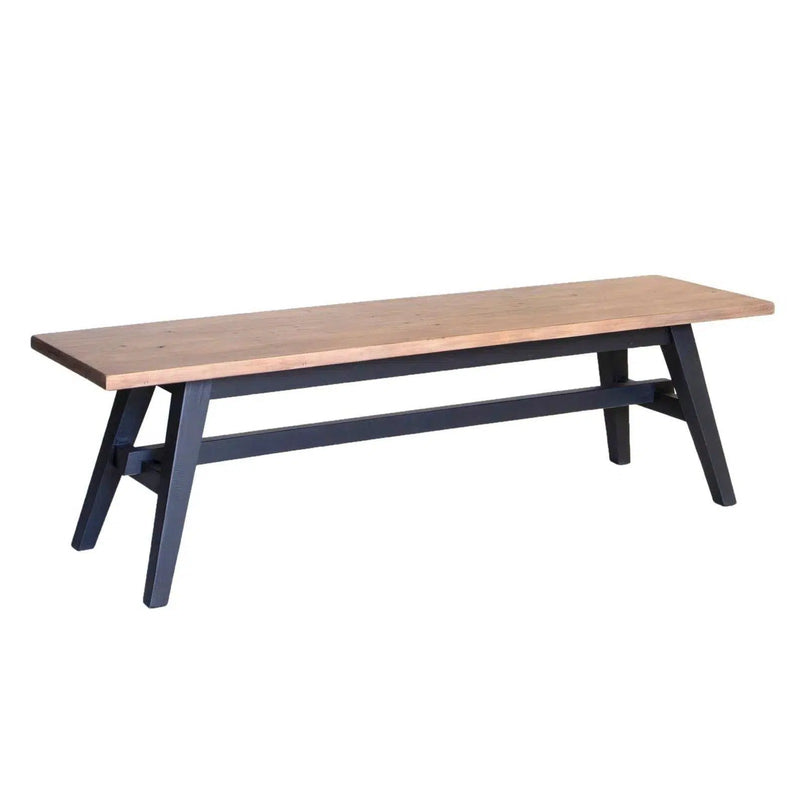 Viva Reclaimed Wood Dining Bench Matte Black Legs Dining Benches LOOMLAN By LH Imports