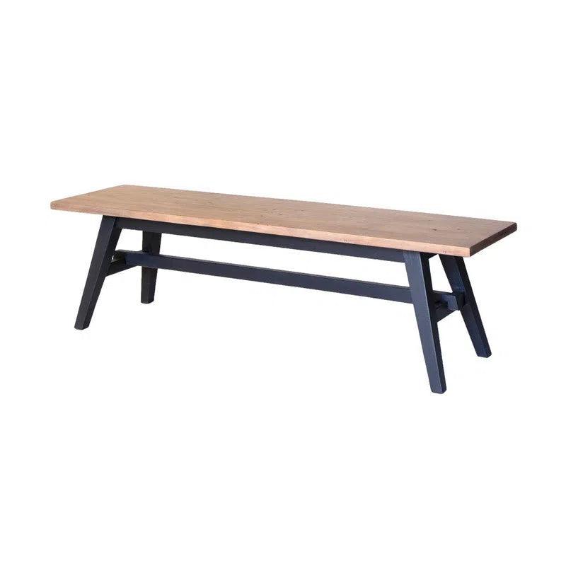 Viva Reclaimed Wood Dining Bench Matte Black Legs Dining Benches LOOMLAN By LH Imports