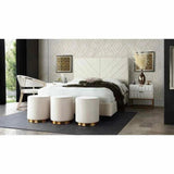 Vogue Cream Fabric Upholstered Bed Frame Beds LOOMLAN By Diamond Sofa