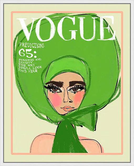 Vogue Green Artwork Framed Canvas With Floating Frame Artwork LOOMLAN By LOOMLAN