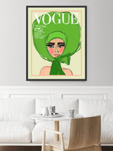 Vogue Green Artwork Framed Canvas With Floating Frame Artwork LOOMLAN By LOOMLAN