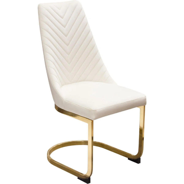 Vogue Set of (2) Dining Chairs in Cream Velvet Dining Chairs LOOMLAN By Diamond Sofa