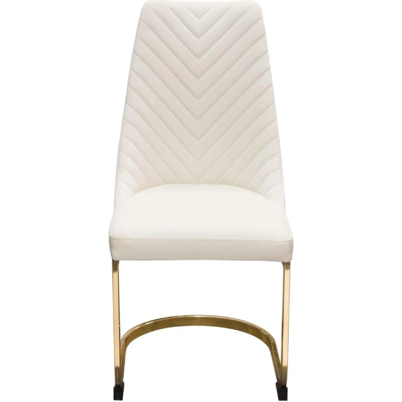 Vogue Set of (2) Dining Chairs in Cream Velvet Dining Chairs LOOMLAN By Diamond Sofa