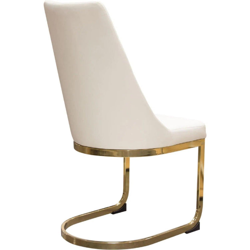 Vogue Set of (2) Dining Chairs in Cream Velvet Dining Chairs LOOMLAN By Diamond Sofa