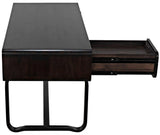 Voltes Desk, Ebony Walnut with Black Steel Home Office Desks LOOMLAN By Noir