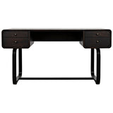 Voltes Desk, Ebony Walnut with Black Steel Home Office Desks LOOMLAN By Noir