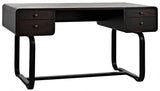 Voltes Desk, Ebony Walnut with Black Steel Home Office Desks LOOMLAN By Noir