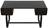 Voltes Desk, Ebony Walnut with Black Steel Home Office Desks LOOMLAN By Noir