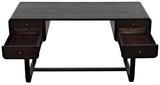 Voltes Desk, Ebony Walnut with Black Steel Home Office Desks LOOMLAN By Noir