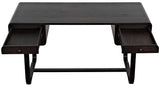 Voltes Desk, Ebony Walnut with Black Steel Home Office Desks LOOMLAN By Noir