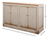 Wall Sideboard With Four Doors Antiqued White Sideboards LOOMLAN By Sarreid