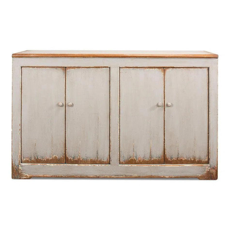 Wall Sideboard With Four Doors Antiqued White Sideboards LOOMLAN By Sarreid