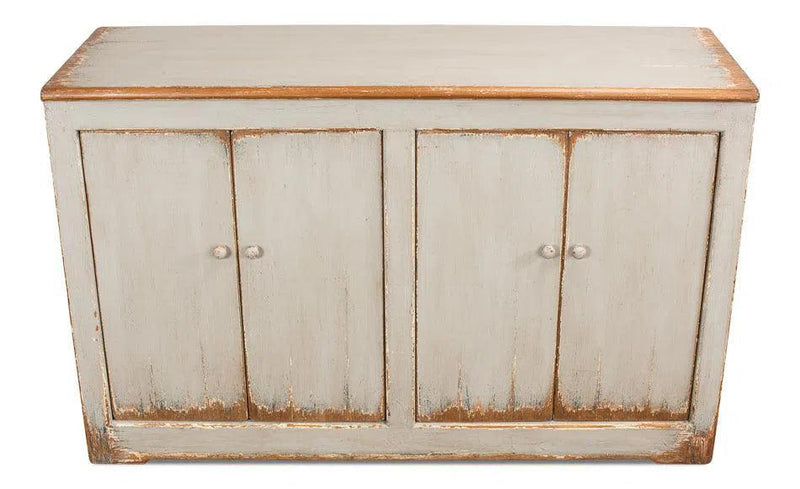 Wall Sideboard With Four Doors Antiqued White Sideboards LOOMLAN By Sarreid