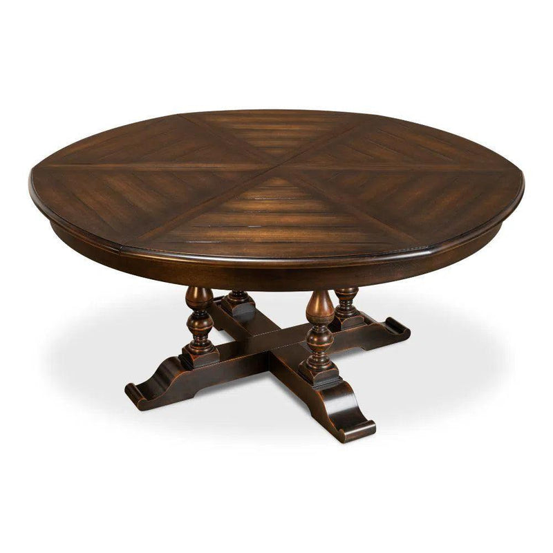 Walnut Jupe Extendable Round Dining Table Ebony Finish Dining Tables LOOMLAN By Sarreid