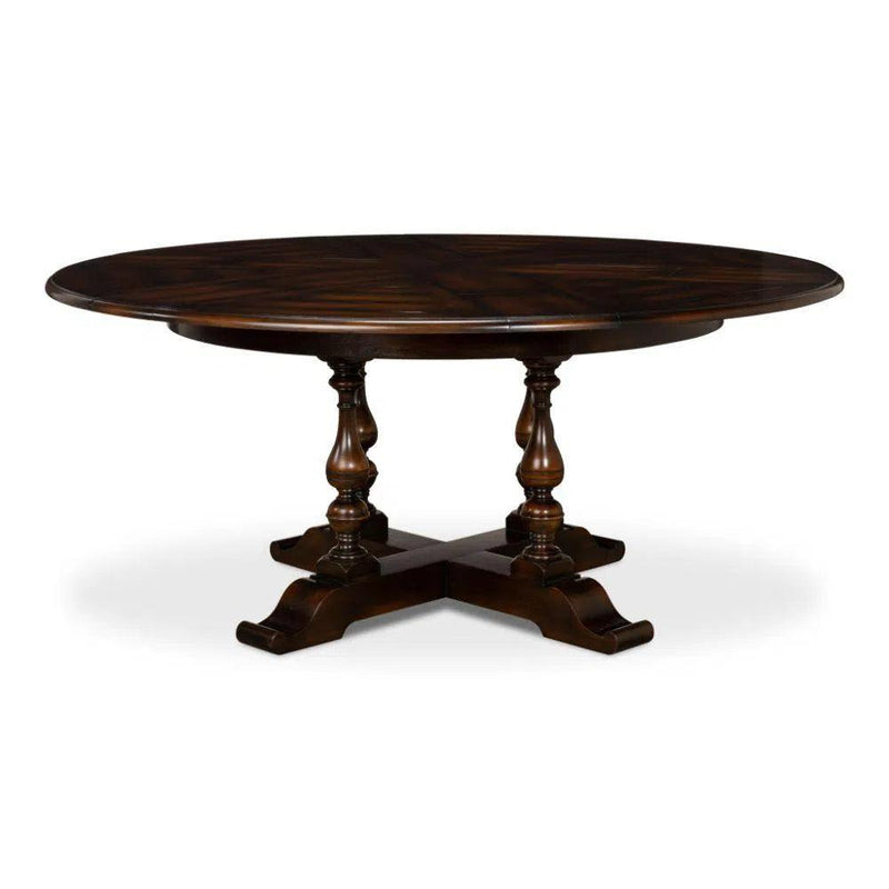 Walnut Jupe Extendable Round Dining Table Ebony Finish Dining Tables LOOMLAN By Sarreid