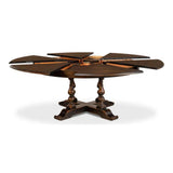 Walnut Jupe Extendable Round Dining Table Ebony Finish Dining Tables LOOMLAN By Sarreid