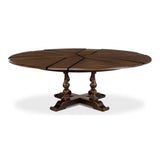 Walnut Jupe Extendable Round Dining Table Ebony Finish Dining Tables LOOMLAN By Sarreid