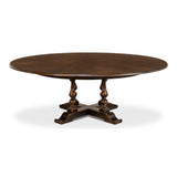 Walnut Jupe Extendable Round Dining Table Ebony Finish Dining Tables LOOMLAN By Sarreid