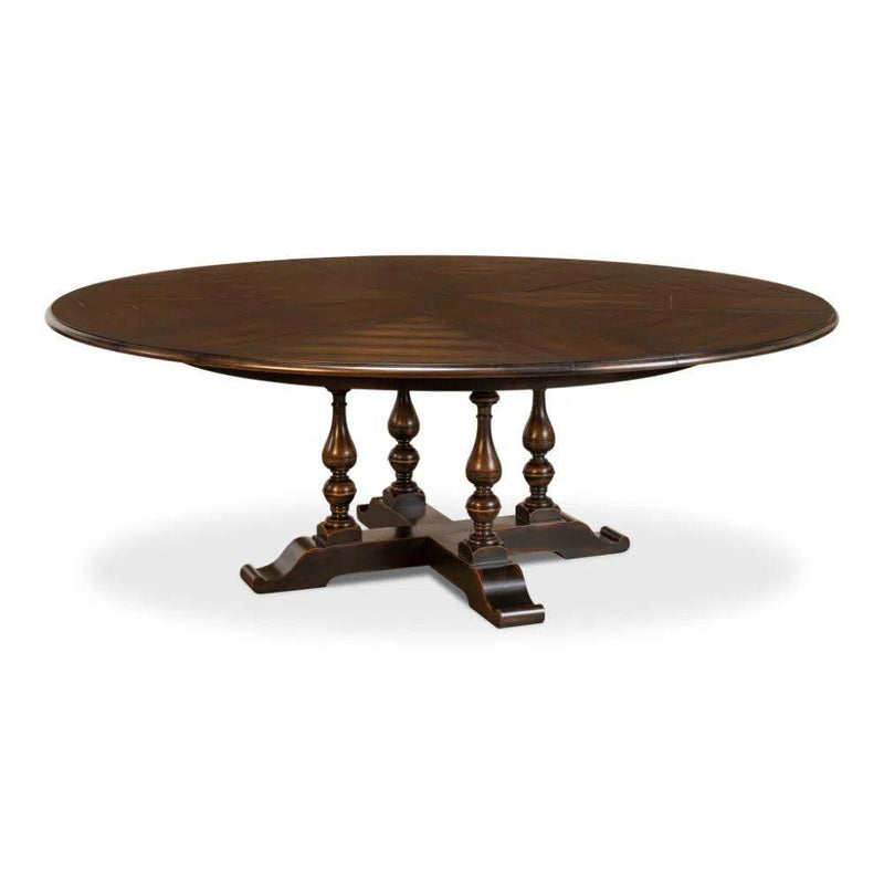 Walnut Jupe Extendable Round Dining Table Ebony Finish Dining Tables LOOMLAN By Sarreid